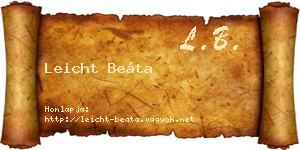 Leicht Beáta névjegykártya