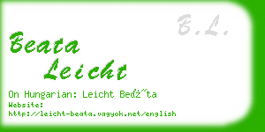 beata leicht business card